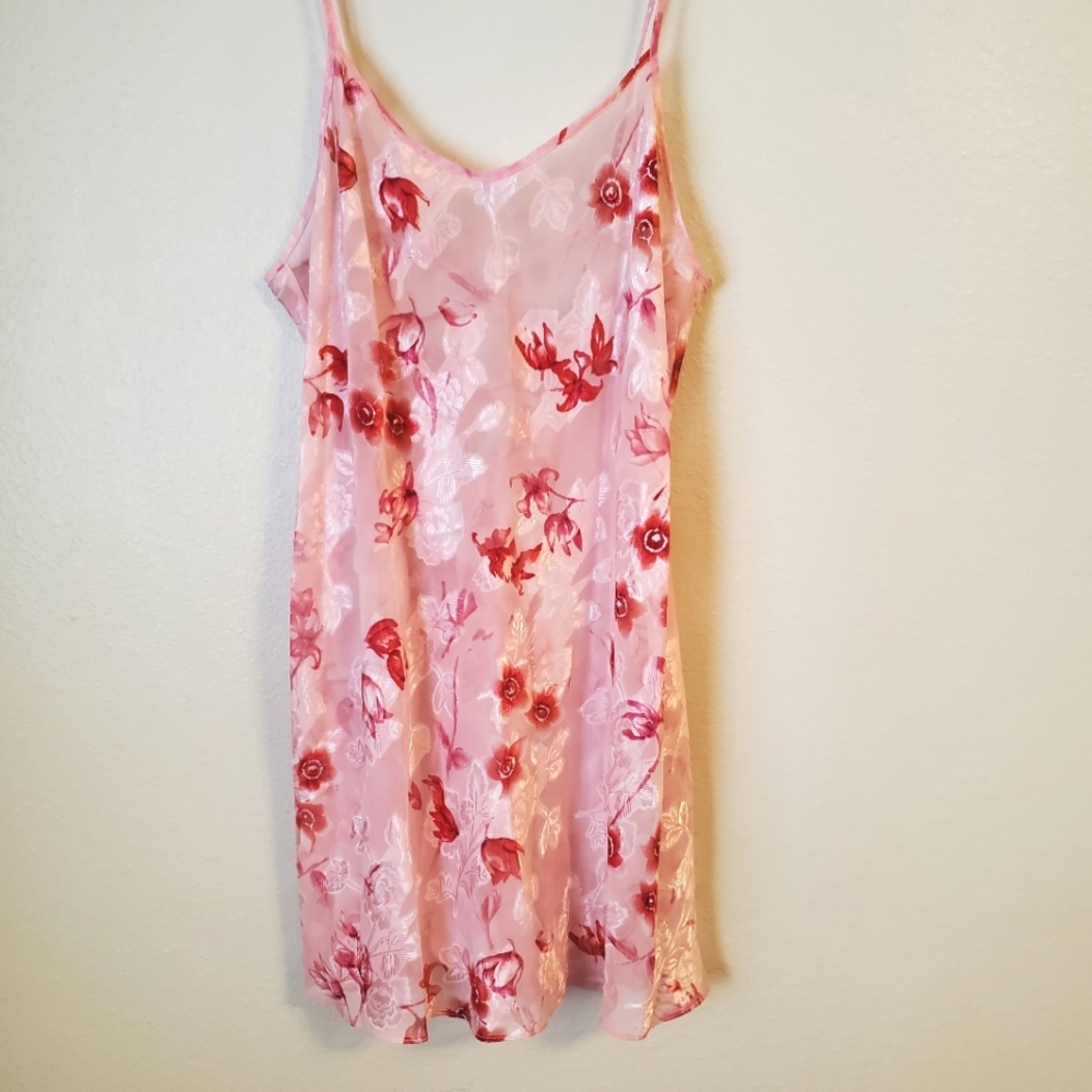 Pink Secret Treasures sheer floral lingerie Size L